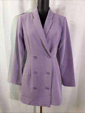 Dynamite Lilac Purple Double Breasted Blazer Romper